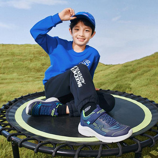 SKECHERS 斯凯奇 男童魔术贴易穿脱跑步鞋