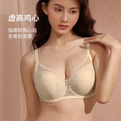 Dobreva 小圆号大码内衣女薄款大胸显小文胸全罩杯防下垂收副乳bra