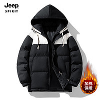 吉普（JEEP）棉服秋冬户外连帽加厚外套保暖御寒上衣棉服外套 M2366 黑色 L