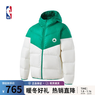 NBA球队故事系列 勇士队/湖人队/凯尔特人 秋冬男子拼色宽松羽绒服 波士顿凯尔特人/绿色 2XL