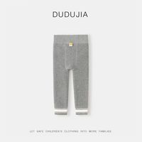 嘟嘟家女宝宝打底裤冬季加绒小女孩长裤冬天女童裤子保暖洋气wp 浅灰 120