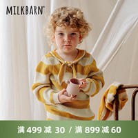 Milkbarn儿童毛衣宝宝针织套头衫男女童秋冬保暖羊毛衫 梨子夹心 80cm