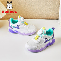 BoBDoG 巴布豆 儿童运动鞋中大童休闲鞋女童旋转搭扣跑鞋男B2011023