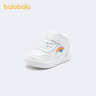 88VIP：巴拉巴拉 婴儿学步鞋女童宝宝冬季新款简约柔软防滑小童小白鞋
