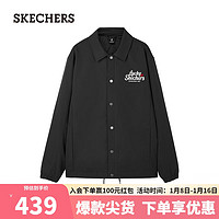 斯凯奇（Skechers）【秦霄贤同款】中性裥棉外套 L124U048 碳黑/0018 S