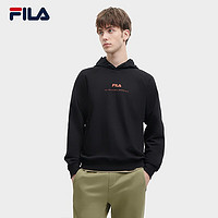 FILA 斐乐男子针织连帽上衣舒适卫衣 正黑色-BK 165/88A/S