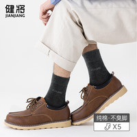 健将袜子男棉袜夏季中筒袜抑菌吸汗运动薄款透气【5条装】1L720C-5