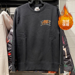 耐克（NIKE）卫衣男装2024春季运动服加绒保暖圆领上衣套头衫FV4446-100 FV4446-010黑色内里加绒 M