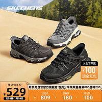 斯凯奇Skechers男鞋闪穿气垫缓震户外越野徒步跑步运动鞋237322 灰色/黑色/GYBR 41