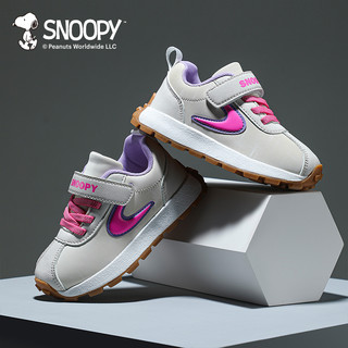 SNOOPY 史努比 童鞋女童运动鞋中大童慢跑鞋秋阿甘鞋儿童休闲鞋