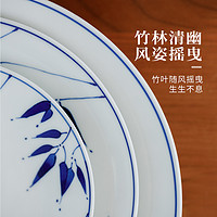 景德镇 官方陶瓷餐具中式釉下吃饭碗家用碟盘子手绘青花喝水咖啡杯