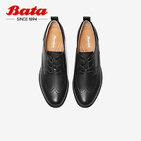 Bata 拔佳 牛津鞋女2024春季商场新款英伦风羊皮粗跟软底小皮鞋AWG28AM4
