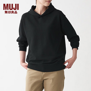 无印良品 MUJI 男女通用 紧密编织毛圈 套头卫衣男式女式无性别 黑