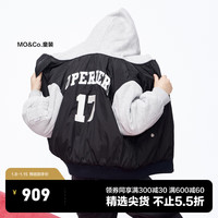 little MO&Co.little moco童装23冬男童飞行员夹克连帽卫衣外套KBC4QJK015 黑色 110/56