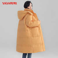 YAYA 鸭鸭羽绒服 女中长款过膝冬季时尚韩版收腰显瘦外套Y