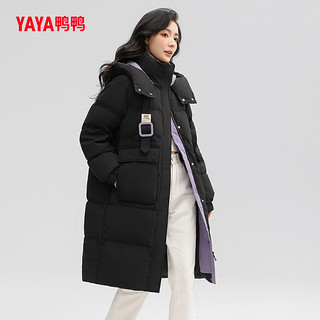 YAYA 鸭鸭羽绒服 女冬季长款加厚连帽韩版时尚保暖外套C