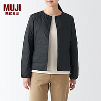 無印良品 無印良品 MUJI 女式 便携式 无领羽绒夹克女款轻薄冬季内搭羽绒服BDC31C2A 黑色 XL