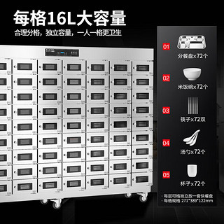 万宝 多格商用消毒柜一星独立多室臭氧紫外线消毒格子柜智能72格食堂单位304不锈钢碗筷消毒柜RTD-72