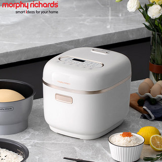 摩飞 电器（Morphyrichards）家用小型3L双胆煮饭煲电饭锅汤锅智能和面机面包机 MR8500 多功能电饭煲 雅典白