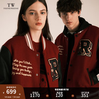 Teenie Weenie Men小熊男装字母毛呢大衣男2024春季 红色 170/M