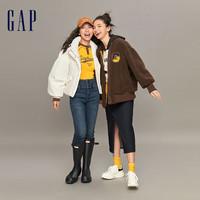 Gap 盖璞 女装冬季LOGO仿羊羔绒学院风保暖外套宽松廓形上衣890833