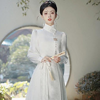 佳宝莉源 天地安龙年高级织金明制小个子白色马面裙汉服气质长袖套装秋8496