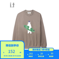 :CHOCOOLATE it 款印花圆领卫衣潮流趣味CLSWU19L CCX/深灰色 XL