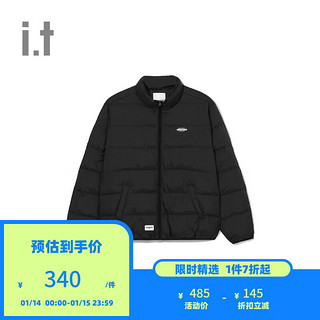 :CHOCOOLATE it 情侣款羽绒外套2023秋季新品基础绗缝羽绒服7451X BKX/黑色 S