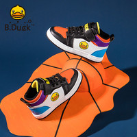 B.Duckbduck小黄鸭童鞋男童板鞋儿童鞋子秋冬款中大童高帮运动板鞋加绒