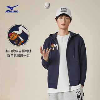 Mizuno 美津浓 男女秋冬虎年刺绣落肩HERITAGE棒球文化连帽外套