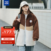 唐狮 TONLION女立领拼接外套WP 砖咖色 S