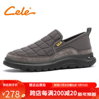 策乐 Cele休闲鞋男春季男鞋面包鞋时尚百搭户外运动板鞋男 套脚款灰色 42
