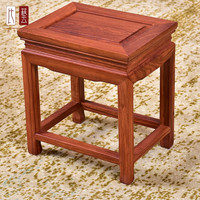 比藝 比艺 红木家具非洲花梨（学名：刺猬紫檀）实木换鞋凳玄关穿鞋凳小方凳小凳子矮凳 原木款 32*24*35（cm）