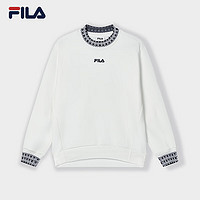 FILA Emerald斐乐女士女装上衣2024春季时尚宽松拼接休闲外套 云白-WT 165/84A/M