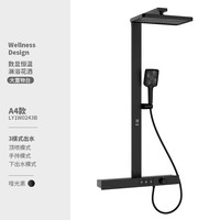 鼎菲鼎菲明装花洒套装恒温数显淋浴按键式家用卫浴全铜沐浴器置物架 哑光黑