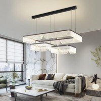 灯宴客厅灯吊灯轻奢简约现代2023高端大气主灯具北欧风格客厅大灯 黑色110cm-三色光