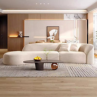 唐辑沙发客厅家用大小户型布艺直排沙发床现代简约奶油风月亮沙发3m