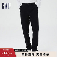 Gap 盖璞 男装秋季款商务弹力修身卡其裤长裤464111通勤休闲运动裤子 正黑色 30/29