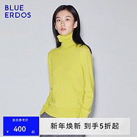 BLUE ERDOS 羊绒衫女100%山羊绒简约多色基础打底毛衣套衫 黄绿 160/80A/S