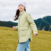雪中飞 SNOWFLYING 羽绒服大口袋单排扣翻领日系