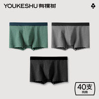 YOUKESHU 有棵树 40支棉男士内裤3条装
