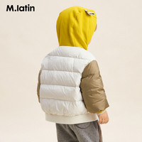 M.Latin 马拉丁 童装男女童羽绒服2022年冬撞色连帽厚外套短款羽绒夹克