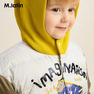 M.Latin 马拉丁 童装男女童羽绒服2022年冬撞色连帽厚外套短款羽绒夹克