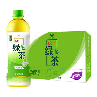 88VIP：统一 绿茶低糖500ml*15瓶茶饮料0脂整箱装聚餐宅家囤货饮料整箱