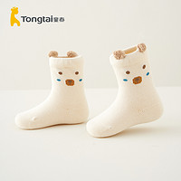 Tongtai 童泰 婴儿袜子秋季新生宝宝长袜男童棉袜女童中筒袜3双装0一3月