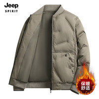 JEEP SPIRIT 吉普 羽绒服男秋冬季保暖青年休闲外套男士上衣 2110 卡其 4XL