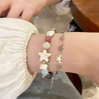 海星碎石双层手链女小众设计感天然石串珠手串闺蜜