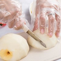 加厚一次性手套餐饮手膜食品塑料pe薄膜美发美容防滑家用高弹手摸