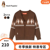 暇步士（Hush Puppies）童装男童线衣2023冬装儿童线衣舒适精梳棉柔软细腻潮 铂爵棕 130cm