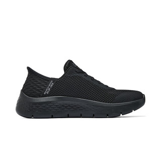 斯凯奇Skechers健步鞋一脚蹬休闲健步男女同款舒适透气124836 全黑色/BBK(女) 37